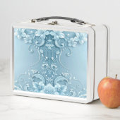 Blaue dekorative Blumen-Lunchbox Metall Brotdose (Beispiel)
