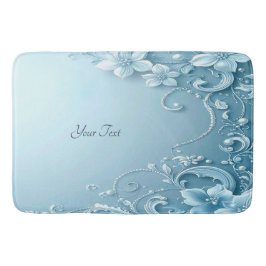 Blaue dekorative Blumenbadmatte Badematte