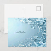 Blaue dekorative Blumenpostkarte Postkarte (Vorne/Hinten)
