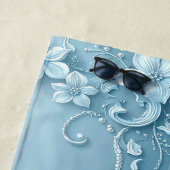 Blaue dekorative Blumenstrandhandtuch Strandtuch (Beispiel)