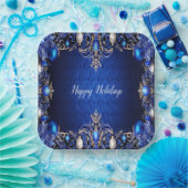Blaue Dekorative Feiertags-Papierplatte Pappteller (Party)