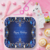 Blaue Dekorative Feiertags-Papierplatte Pappteller (Party)