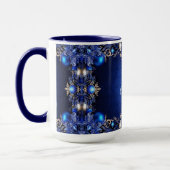 Blaue Dekorative Feiertags-Tasse Tasse (Links)