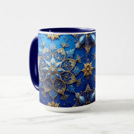 Blaue Dekorative Feiertags-Tasse Tasse