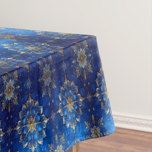 Blaue Dekorative Feiertags-Tischdecke Tischdecke (Beispiel)