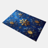 Blaue Dekorative Feiertagsfußmatte Fußmatte (Schrägansicht)