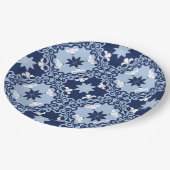 Blaue dekorative Fliesen mit marokkanischer Geomet Pappteller (Schrägansicht)