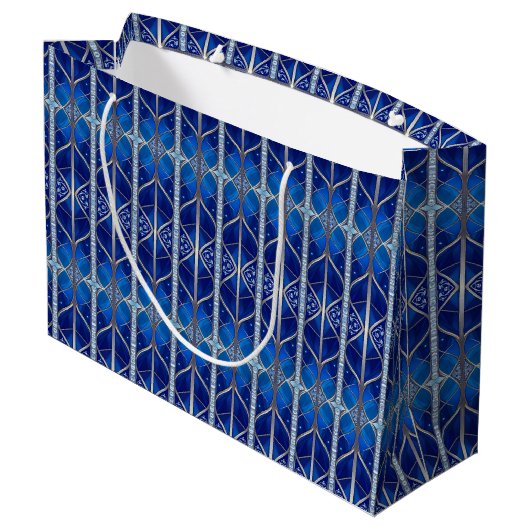 Blaue Dekorative Geschenktüte (Rückseite Schrägansicht)
