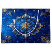 Blaue dekorative Geschenktüte für Feiertage (Vorderseite)