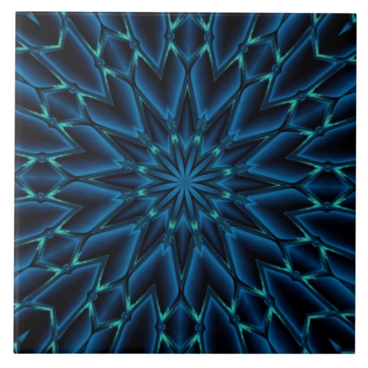 Blaue dekorative Keramik Tile Fliese (Vorderseite)