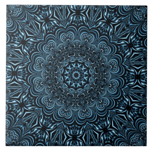 Blaue dekorative Keramik Tile Fliese (Vorderseite)