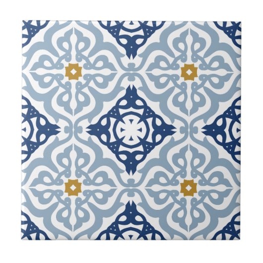 Blaue dekorative Keramik Tile Fliese (Vorderseite)