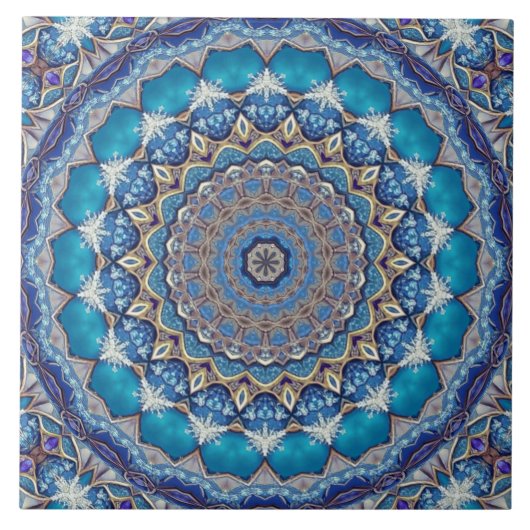 Blaue dekorative Keramikfliese (Vorderseite)