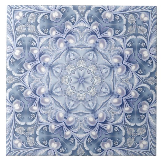 Blaue dekorative Keramikfliese (Vorderseite)