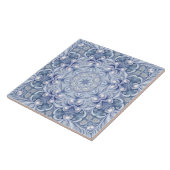 Blaue dekorative Keramikfliese (Seite)