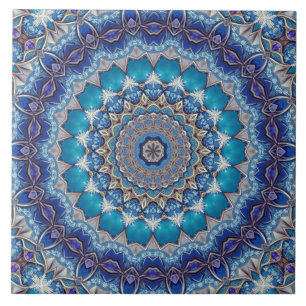 Blaue dekorative Keramikfliese