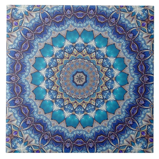 Blaue dekorative Keramikfliese (Vorderseite)