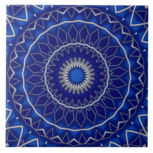Blaue dekorative Keramikfliese (Vorderseite)