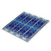 Blaue dekorative Keramikfliese (Seite)