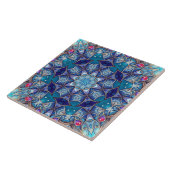 Blaue dekorative Keramikfliese (Seite)
