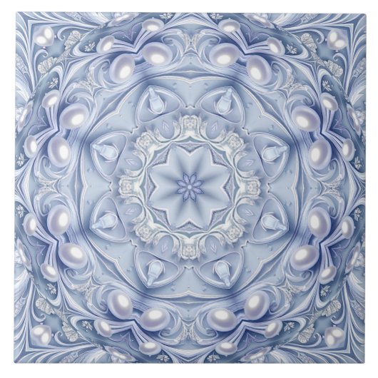 Blaue dekorative Keramikfliese (Vorderseite)