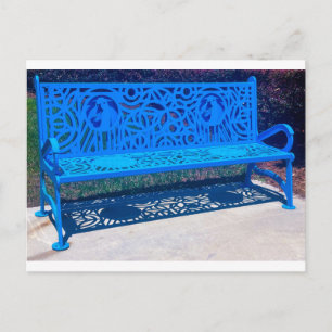 Blaue dekorative Metallbank Milledgeville Georgia Postkarte