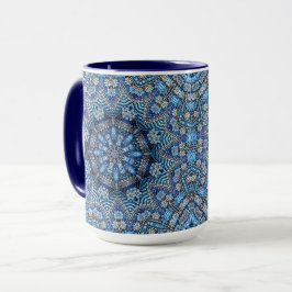 Blaue dekorative Weihnachtsfeiertage Tasse