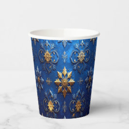 Blaue Dekorative Weihnachtsfeiertags-Papierbecher Pappbecher