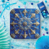 Blaue Dekorative Weihnachtsfeiertags-Papierplatte Pappteller (Party)