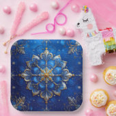 Blaue Dekorative Weihnachtsfeiertags-Papierplatte Pappteller (Party)