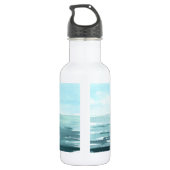 Blaue Delfine Jumping Sonnenwasser Wasserfarbe Nam Edelstahlflasche (Rückseite)