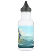 Blaue Delfine Jumping Sonnenwasser Wasserfarbe Nam Edelstahlflasche (Rechts)