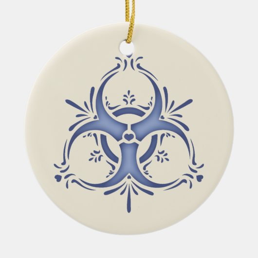 Blaue Delft-Biogefährdung Keramik Ornament (Vorne)