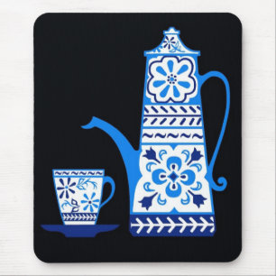 Blaue Delft, Volkskunst Kaffee/Teekanne Mousepad