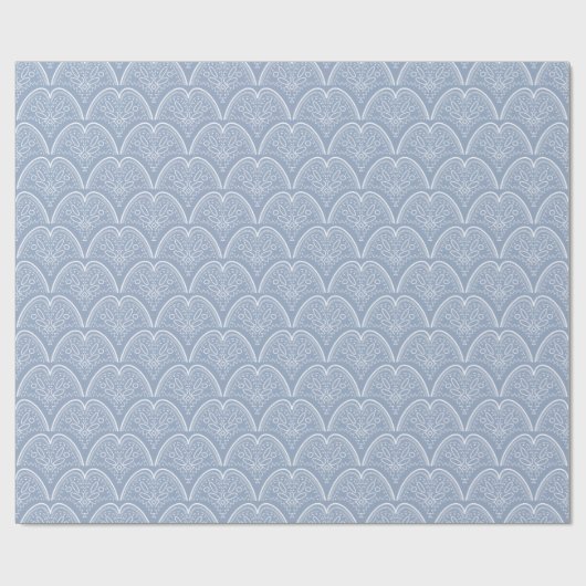Blaue delikate Muscheln Geschenkpapier (Flach)