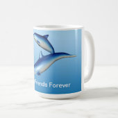 Blaue Delphin-beste Freunde für immer Kaffeetasse (VorderseiteRechts)