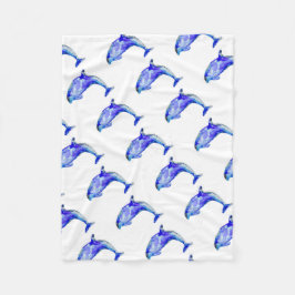 Blaue Delphin-Fleece-Decke Fleecedecke