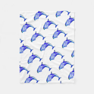 Blaue Delphin-Fleece-Decke Fleecedecke