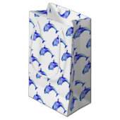 Blaue Delphin-Geschenk-Tasche Kleine Geschenktüte (Vorderseite Schrägansicht)