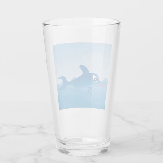 Blaue Delphin Glas (Rückseite)