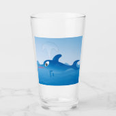 Blaue Delphin Glas (Vorderseite)