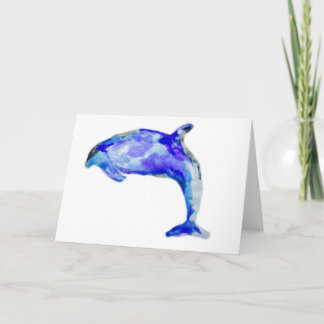Blaue Delphin-Gruß-Karte Karte