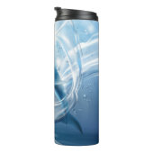 Blaue Delphin-Nametrommel Thermosbecher (Nach rechts gedreht)