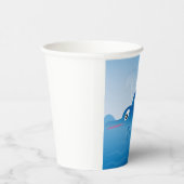 Blaue Delphin Pappbecher (Rechts)