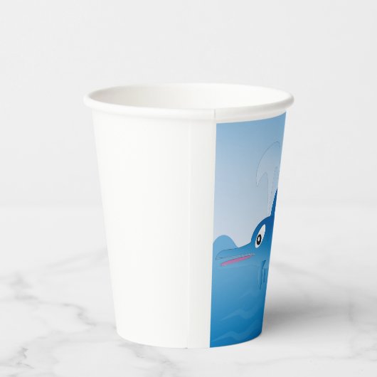 Blaue Delphin Pappbecher (Rechts)