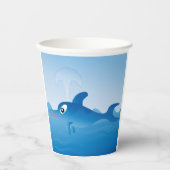 Blaue Delphin Pappbecher (Vorderseite)