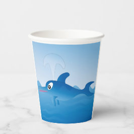 Blaue Delphin Pappbecher