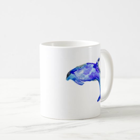Blaue Delphin-Tasse Kaffeetasse (VorderseiteRechts)