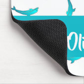 Blaue Delphine auf Weiß Mousepad (Ecke)