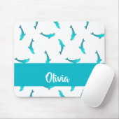 Blaue Delphine auf Weiß Mousepad (Mit Mouse)